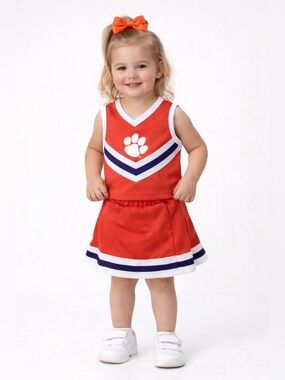 Clemson Tigers Toddler Girl Gameday Cheer Outfit Two Piece Set - Size 2T